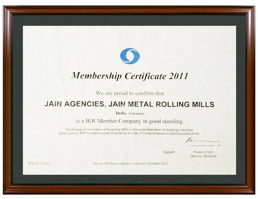 membership certificate